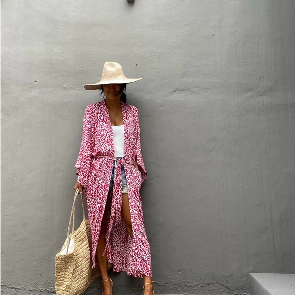 Leopard Print Kimono Robe - Picture 5 of 6